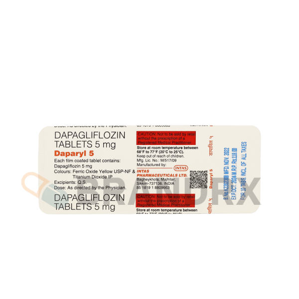 Daparyl 5 mg Intas Pharmaceuticals – Image 2